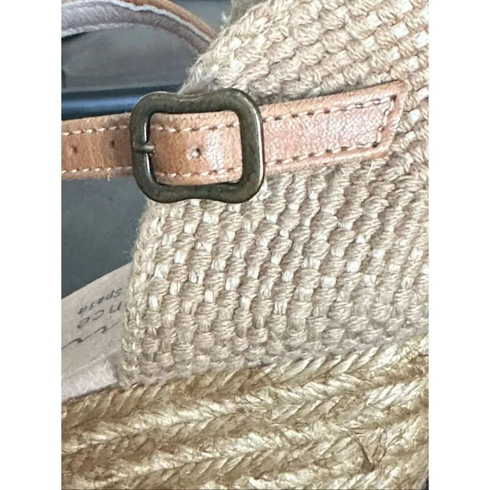 Anthropology Anthro Gaimo Blue Nubuck Jute Wedge Espadrille. Size 9.5 / 41